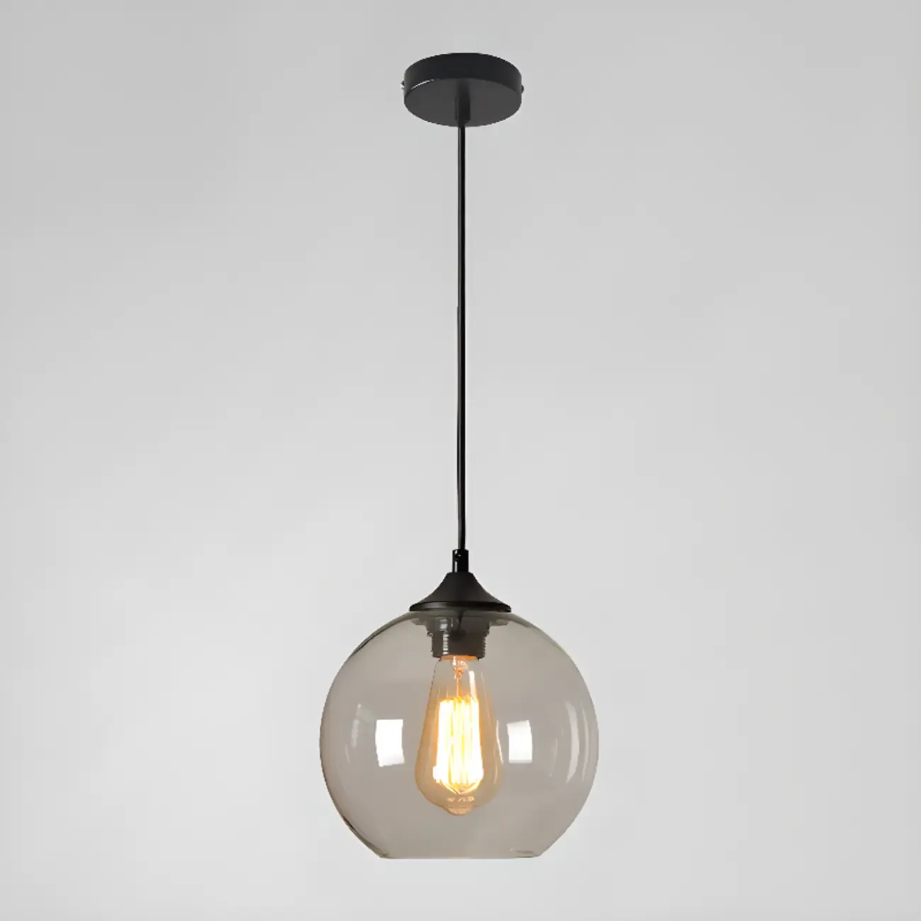Modern Single Glass Globe Pendant Light for Residential Use Image - 14