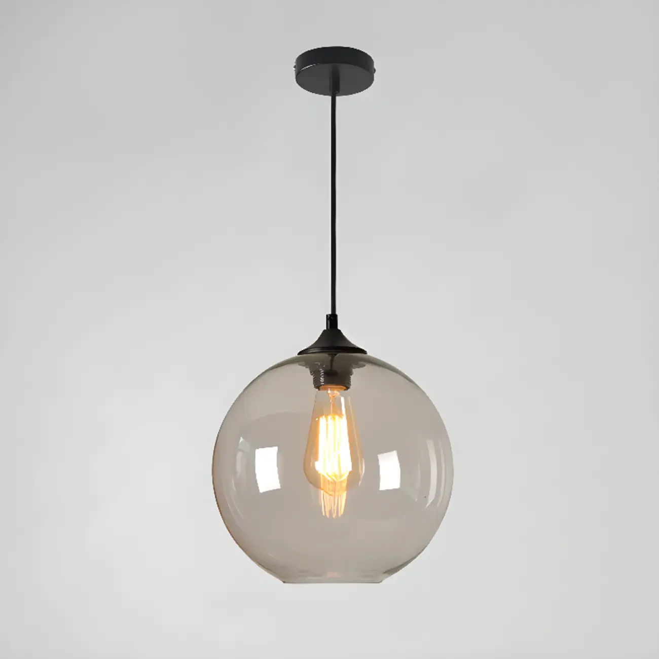 Modern Single Glass Globe Pendant Light for Residential Use Image - 15