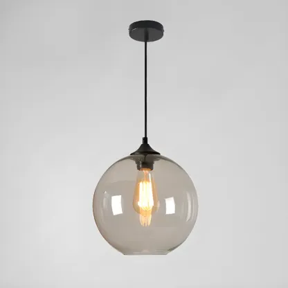 Modern Single Glass Globe Pendant Light for Residential Use Image - 15