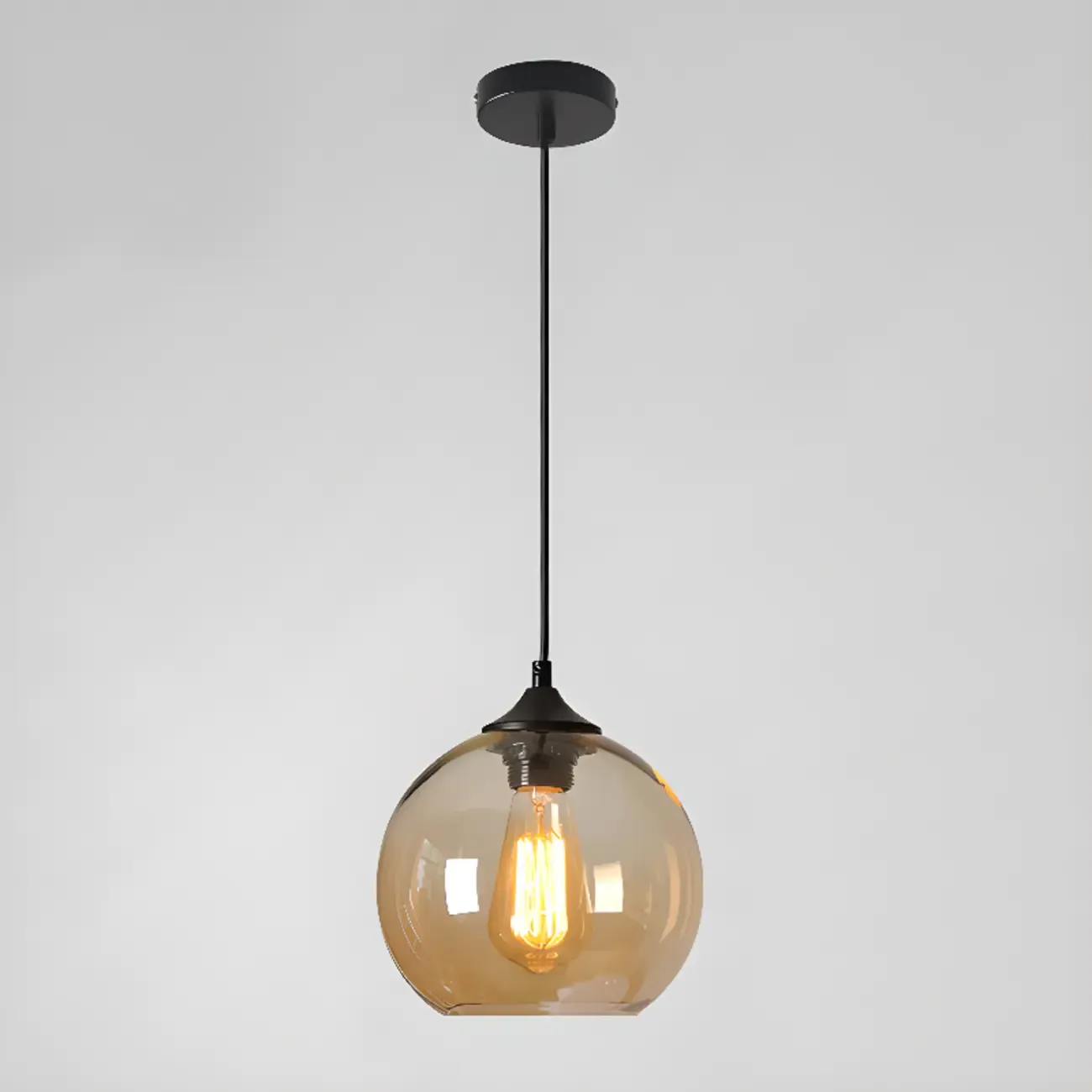 Modern Single Glass Globe Pendant Light for Residential Use Image - 16