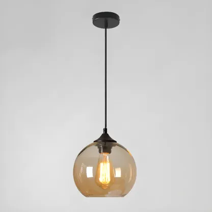 Modern Single Glass Globe Pendant Light for Residential Use Image - 16