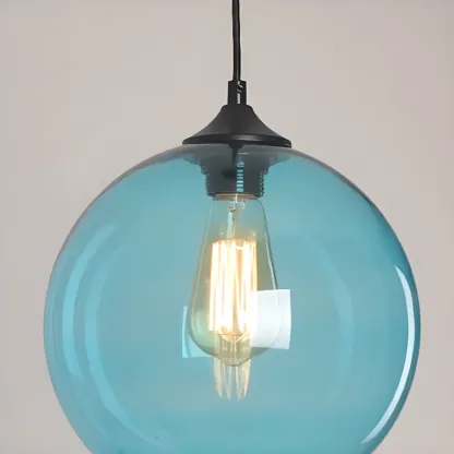Modern Single Glass Globe Pendant Light for Residential Use Image - 20