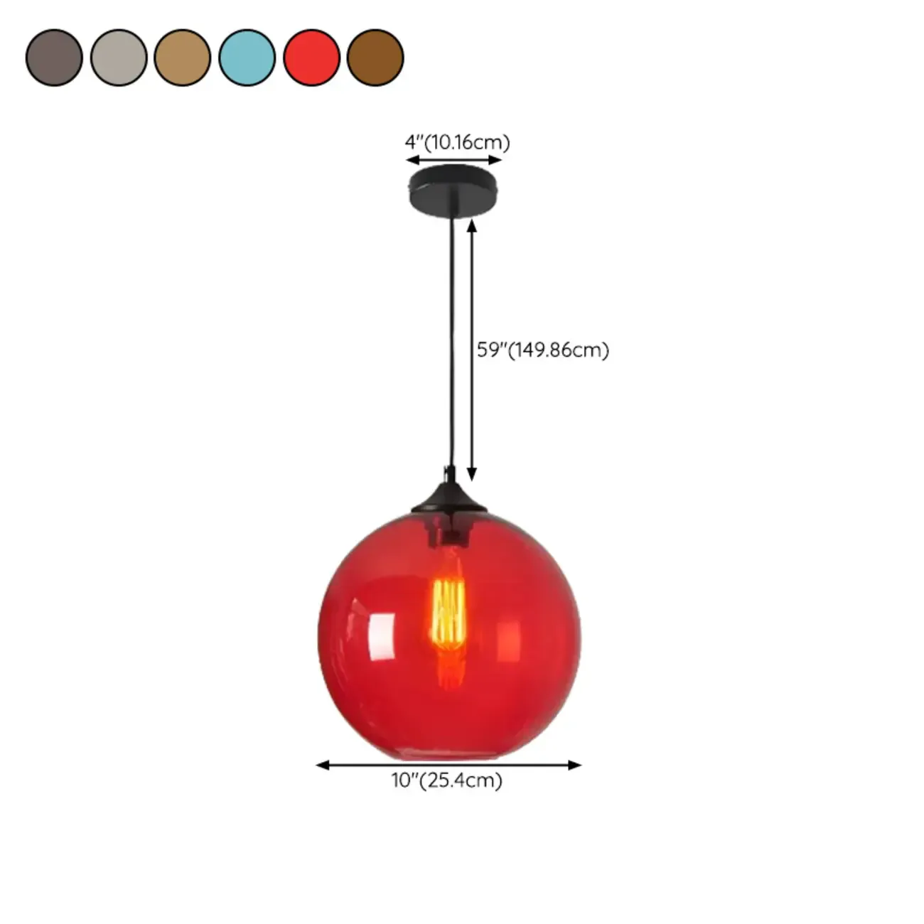Modern Single Glass Globe Pendant Light for Residential Use Image - 23