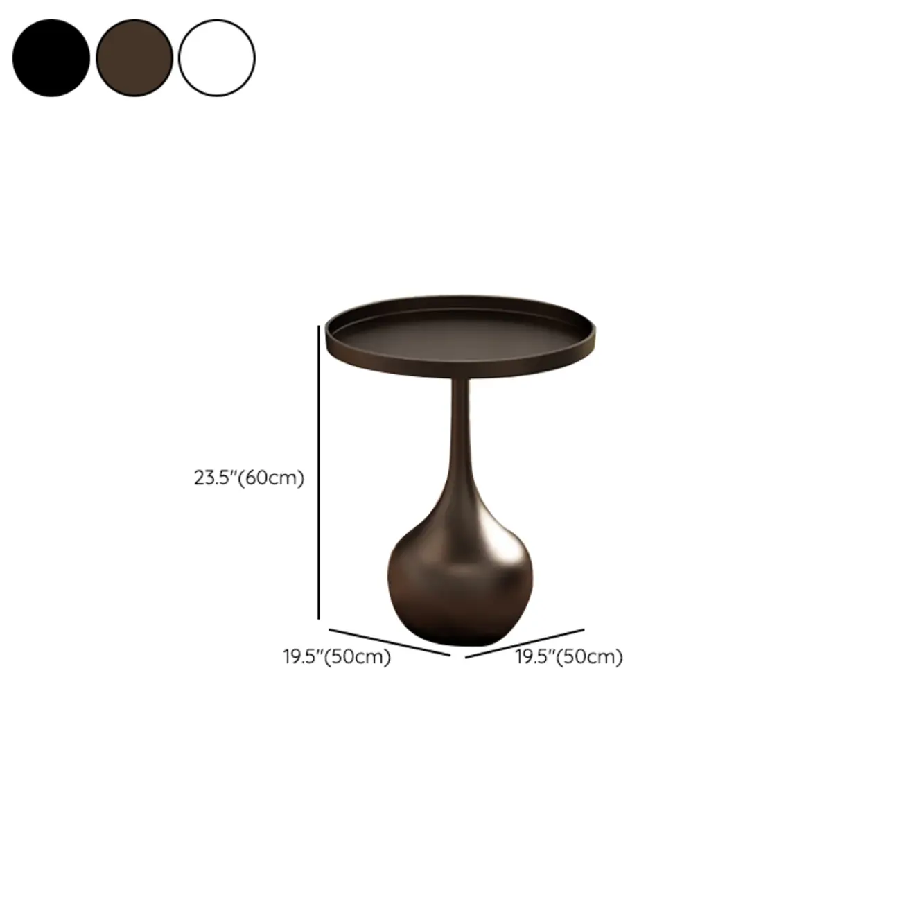 Metal Pedestal Round Wood End Table for Living Room #size | homeyfad