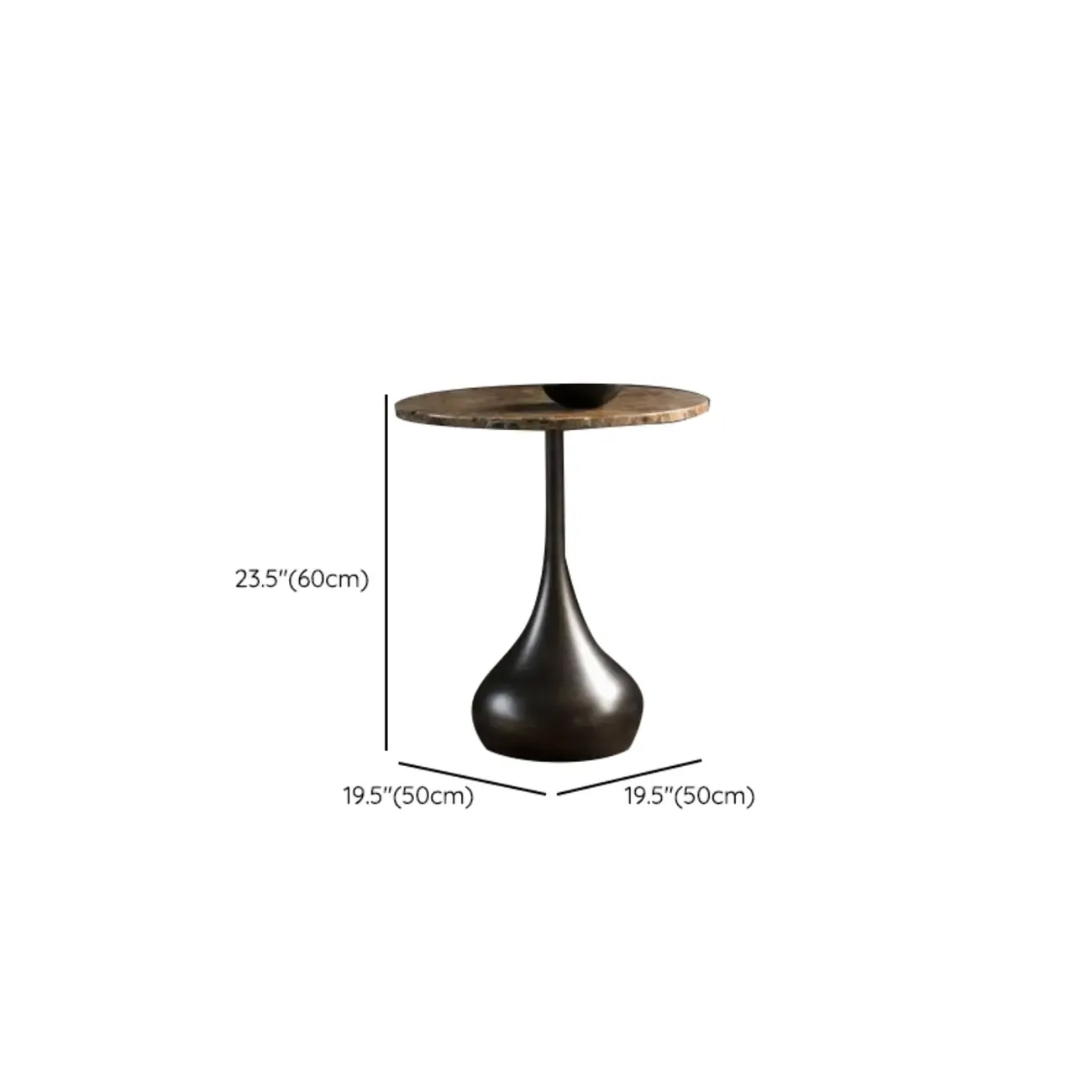 Metal Pedestal Round Wood End Table for Living Room Image - 24