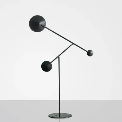 Unique LED Black Floor Lamp with Balance Arm for Living Room Image - 4
