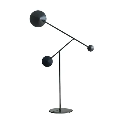 Unique LED Black Floor Lamp with Balance Arm for Living Room Image - 5