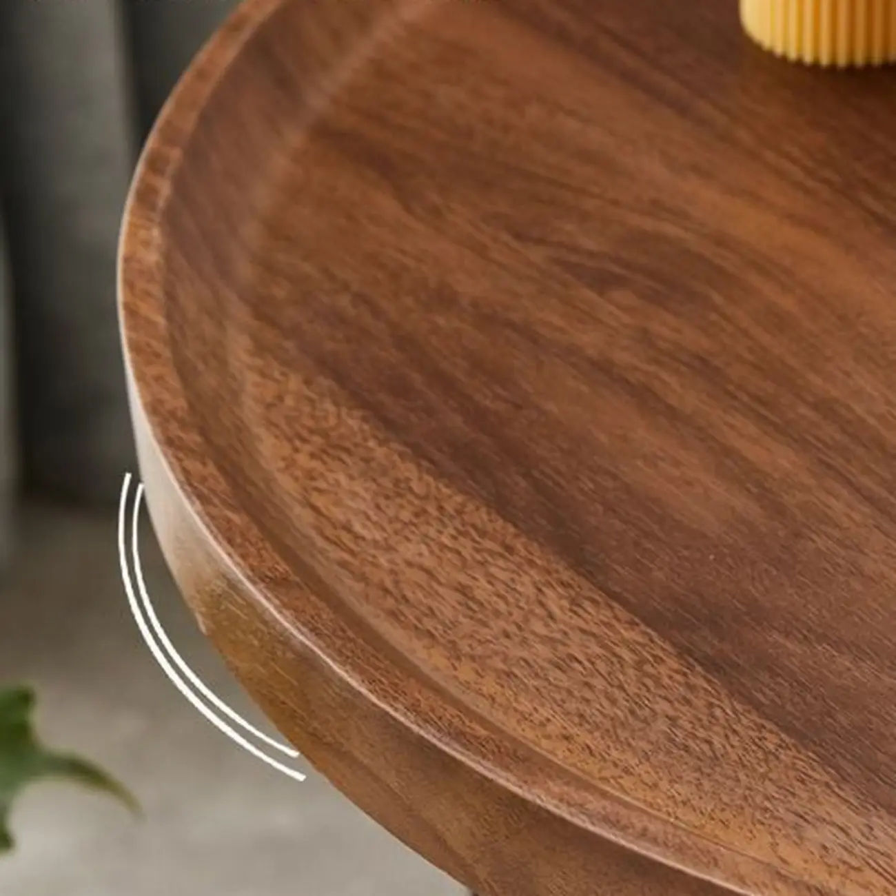 2-Tier C-Shaped Brown Wooden End Table with Storage Image - 7 | homeyfad