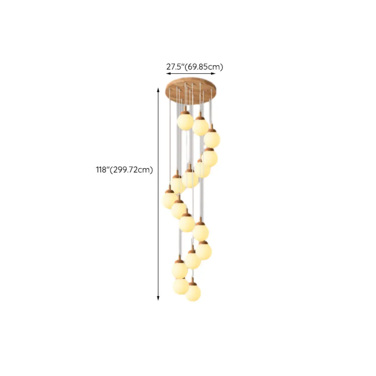 Modern Pendant Glass Globe Light in White with Wood Base Image - 25 | homeyfad