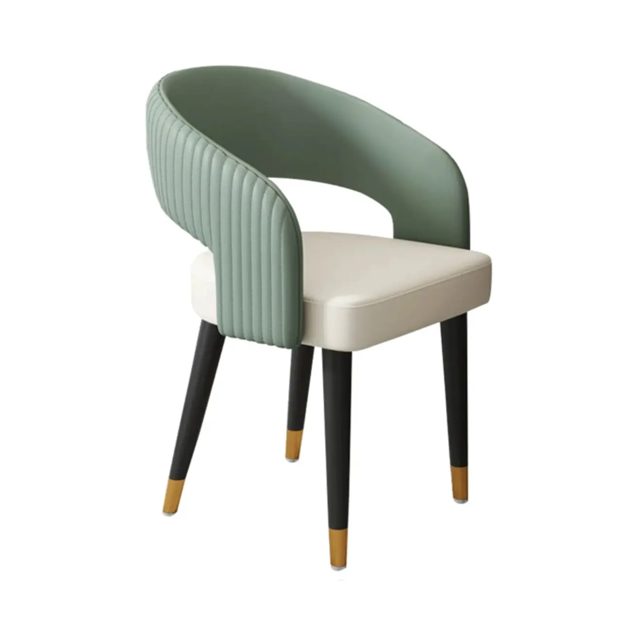 Modern Faux Leather Upholstered Sloped Arm Dining Chair Image - 7 | homeyfad