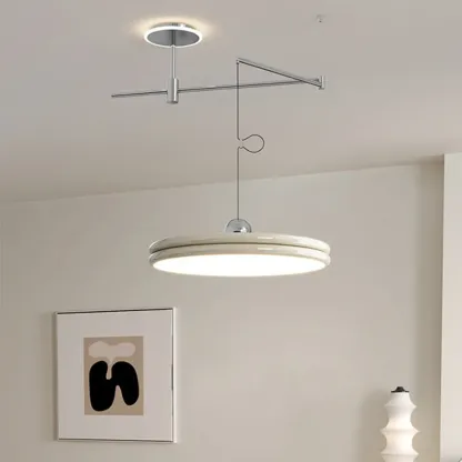 Metal Geometric Macaron LED Pendant Light in Round Shade Image - 3