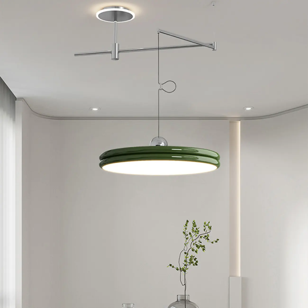 Metal Geometric Macaron LED Pendant Light in Round Shade Image - 7 | homeyfad