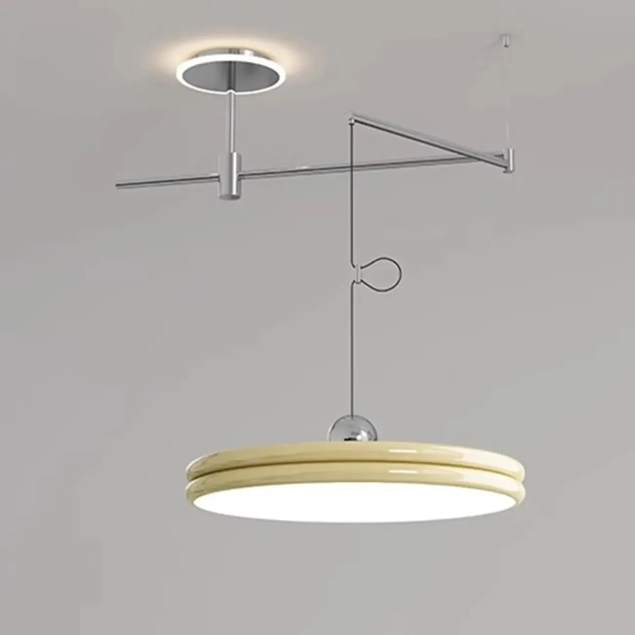 Metal Geometric Macaron LED Pendant Light in Round Shade Image - 8