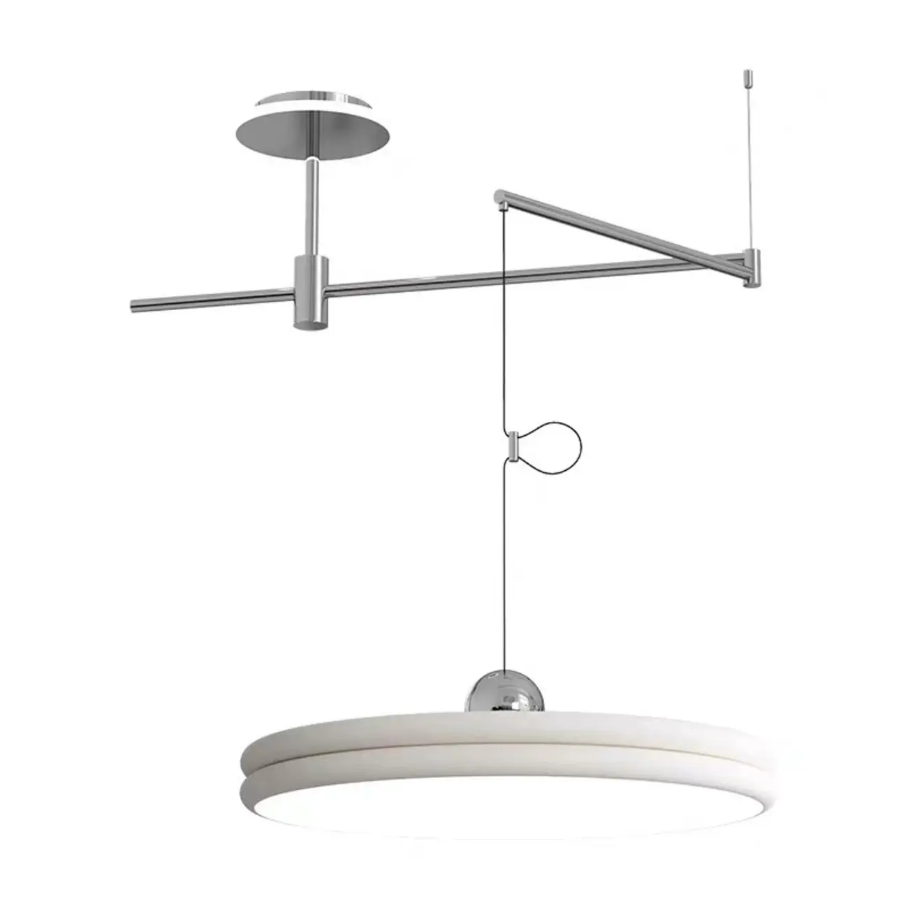 Metal Geometric Macaron LED Pendant Light in Round Shade Image - 10 | homeyfad