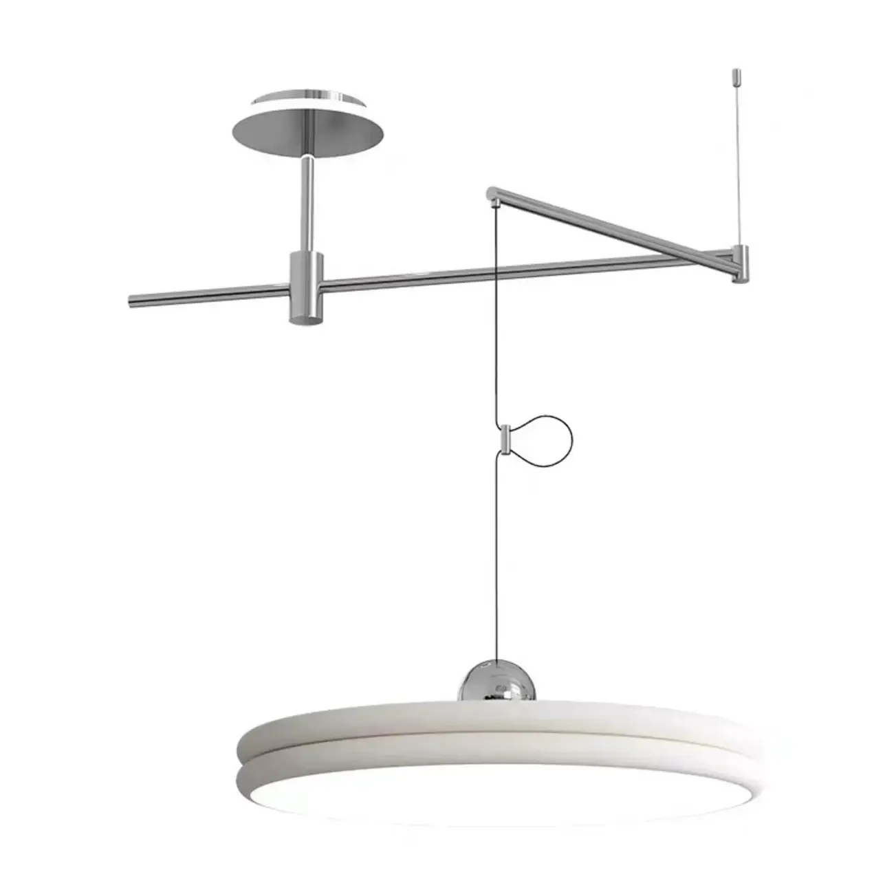 Metal Geometric Macaron LED Pendant Light in Round Shade Image - 10