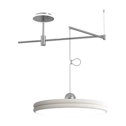 Metal Geometric Macaron LED Pendant Light in Round Shade Image - 10