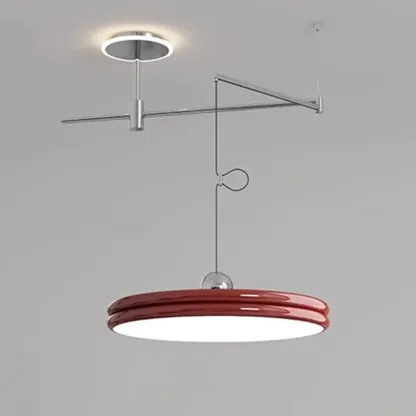 Metal Geometric Macaron LED Pendant Light in Round Shade Image - 11