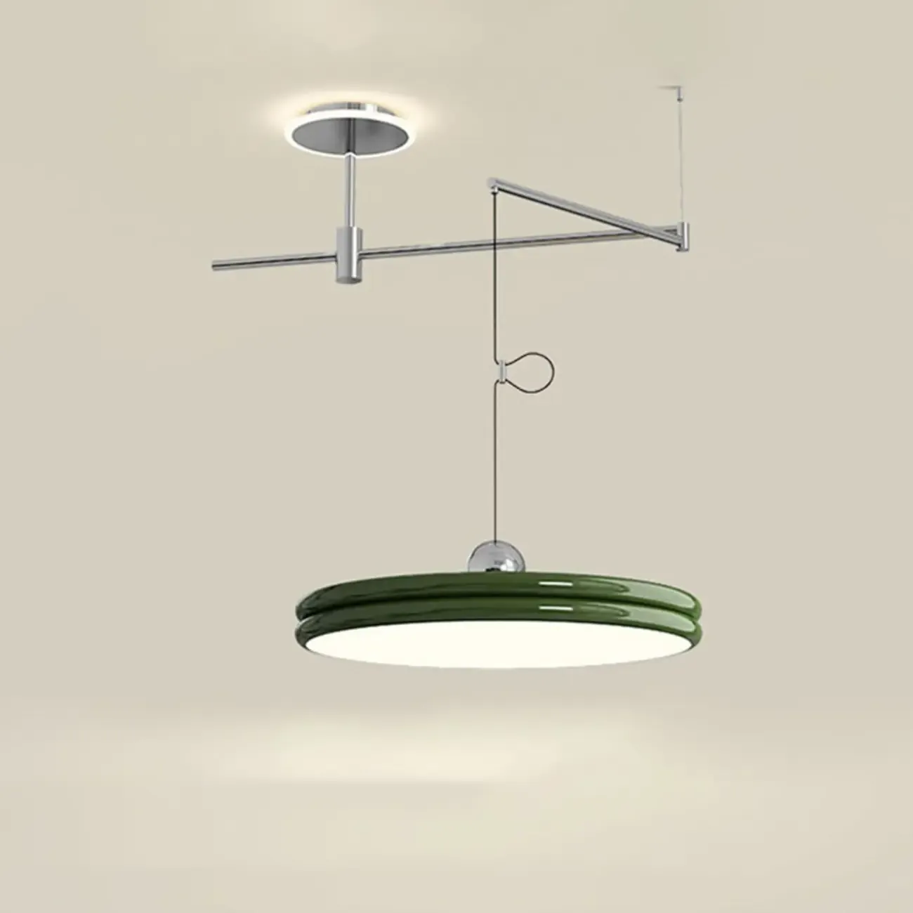 Metal Geometric Macaron LED Pendant Light in Round Shade Image - 12