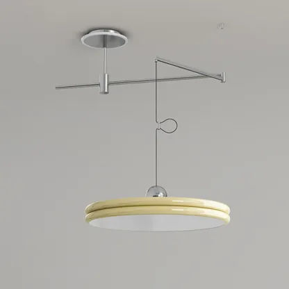 Metal Geometric Macaron LED Pendant Light in Round Shade Image - 13