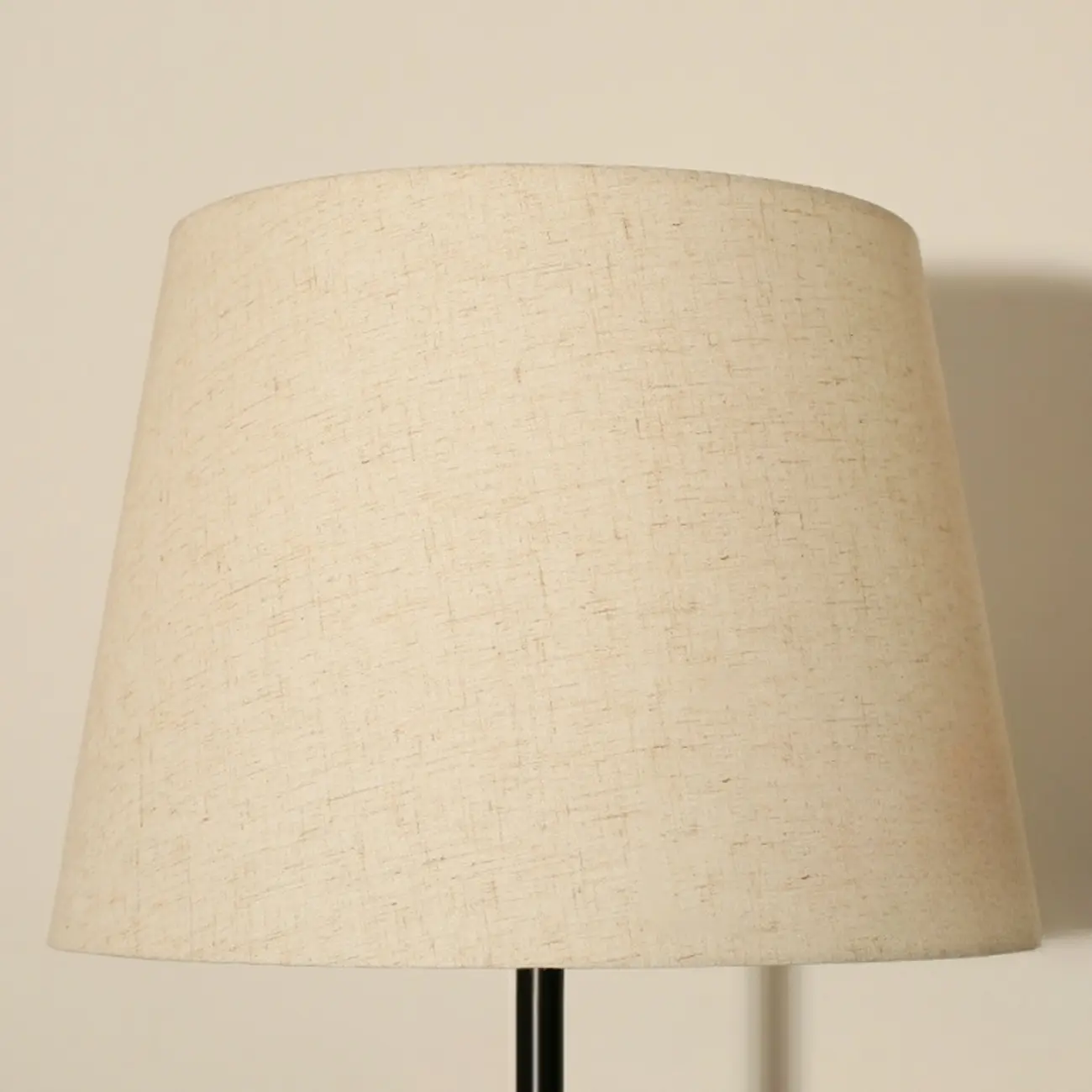 Modern Black Metal Table Floor Lamp with Beige Fabric Shade Image - 8 | homeyfad