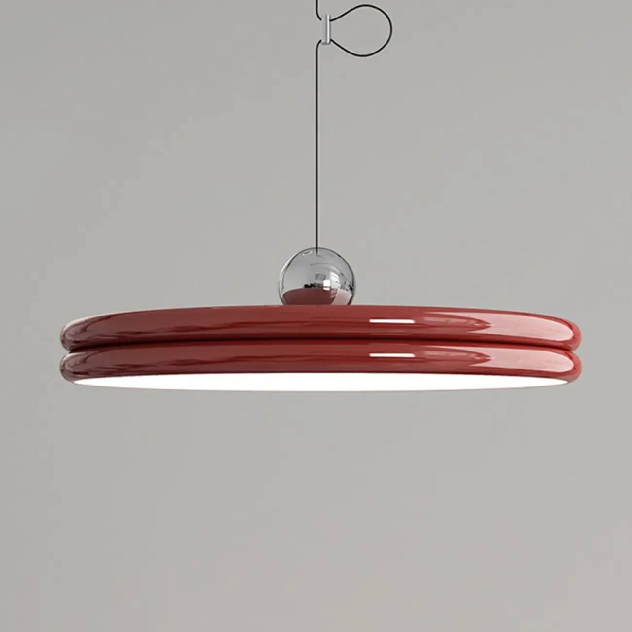 Metal Geometric Macaron LED Pendant Light in Round Shade Image - 16