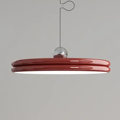 Metal Geometric Macaron LED Pendant Light in Round Shade Image - 16