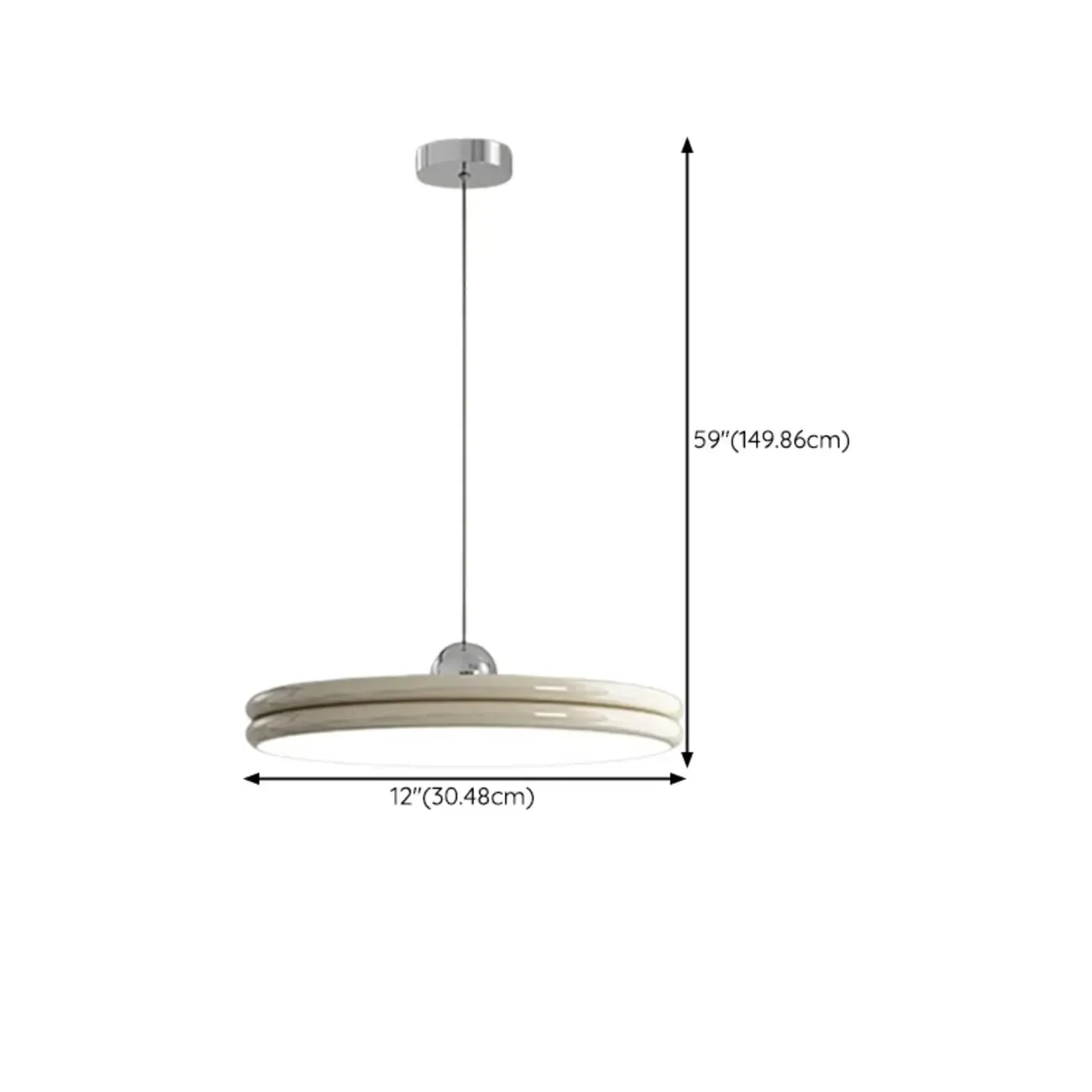 Metal Geometric Macaron LED Pendant Light in Round Shade #size