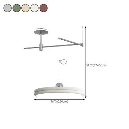 Metal Geometric Macaron LED Pendant Light in Round Shade Image - 22