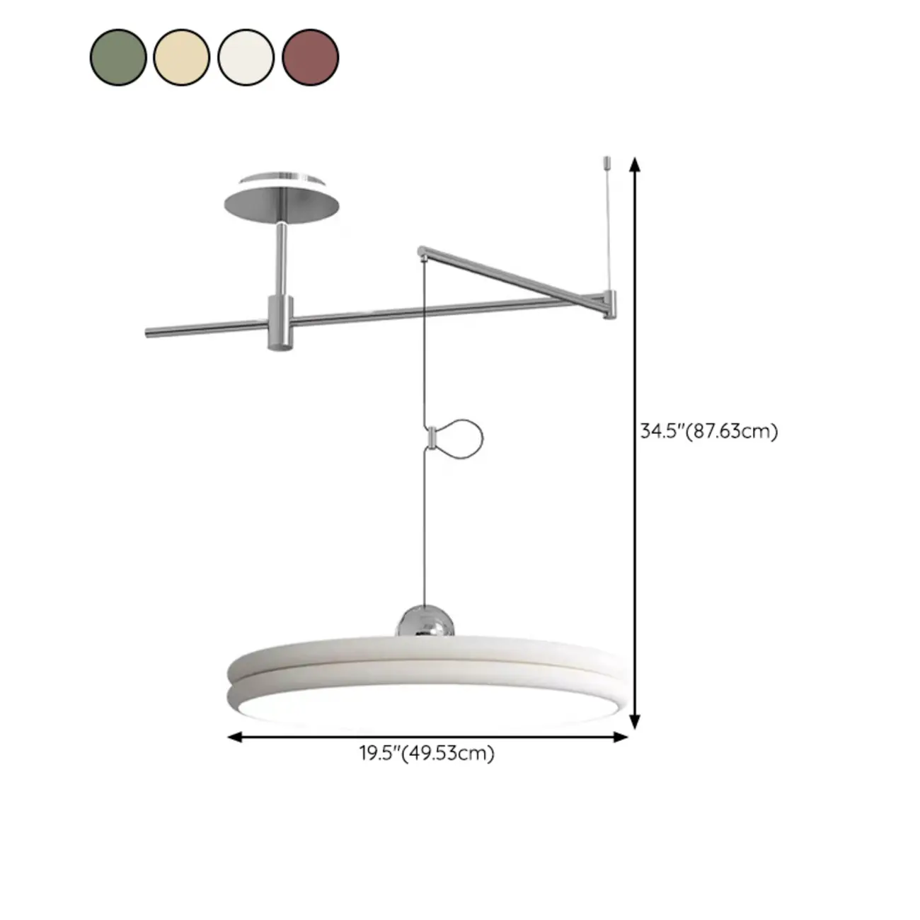 Metal Geometric Macaron LED Pendant Light in Round Shade Image - 23 | homeyfad