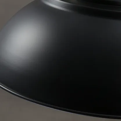 Industrial Black Round Metal Pendant light with Adjustable Length Image - 12