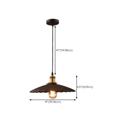 Industrial Black Round Metal Pendant light with Adjustable Length Image - 17
