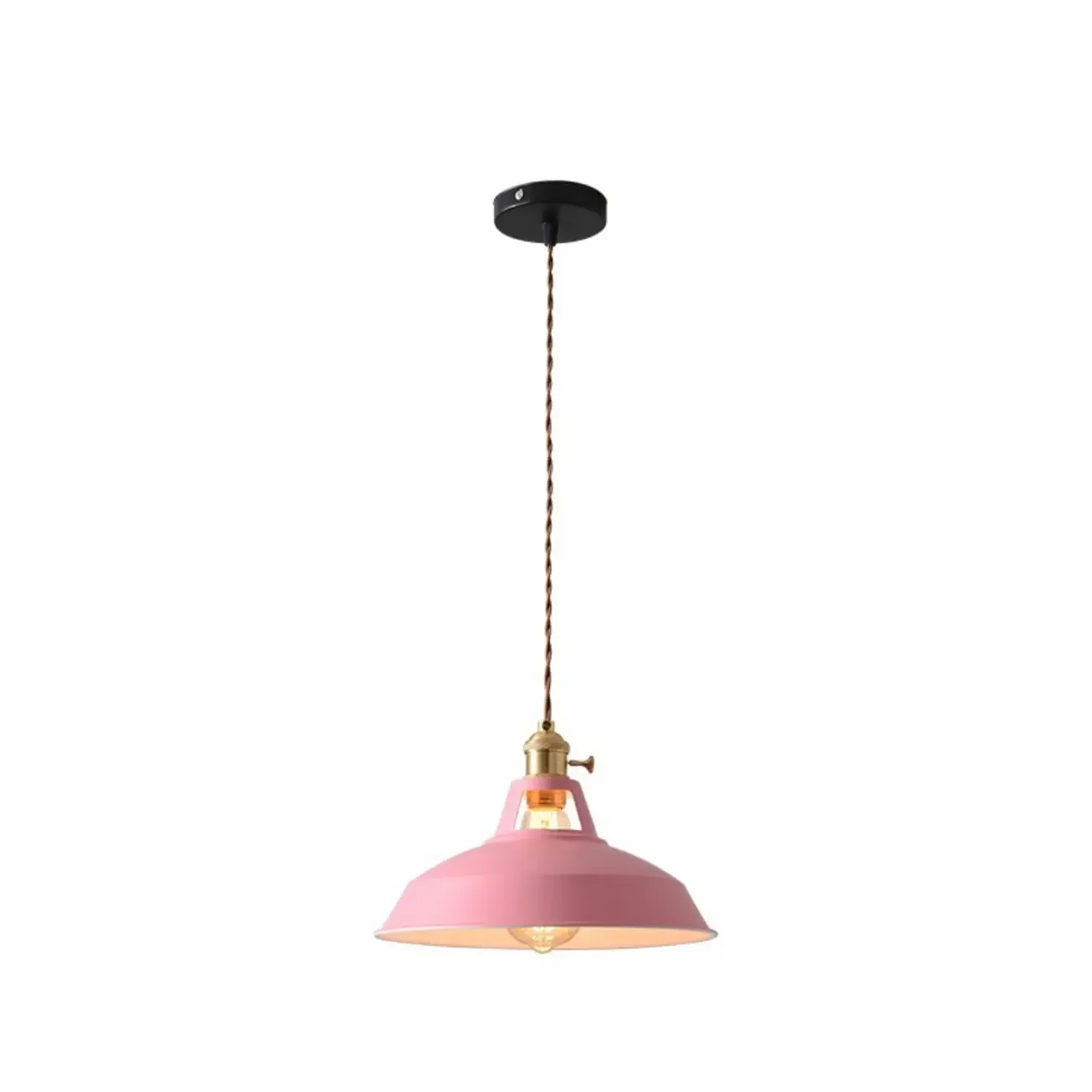 Macaron Iron Dome Pendant Lamp with Hardwired Image - 6