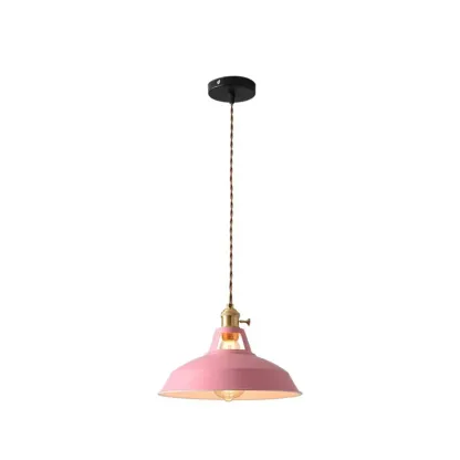 Macaron Iron Dome Pendant Lamp with Hardwired Image - 6
