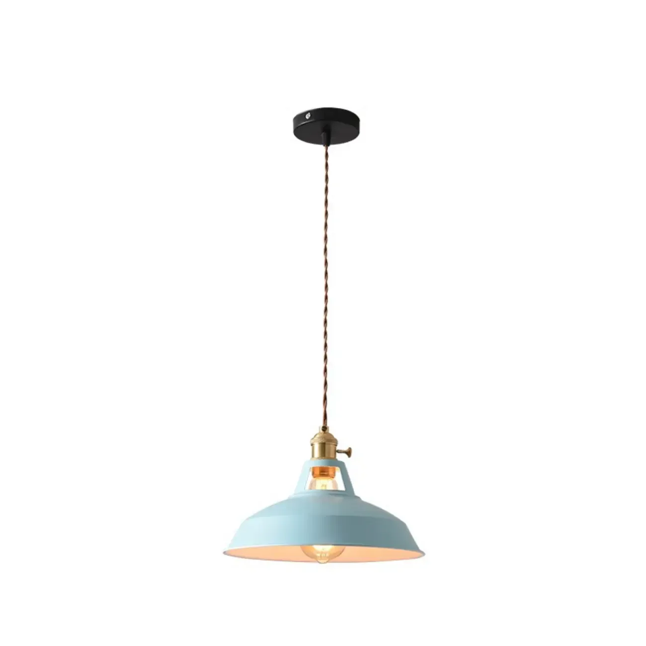 Macaron Iron Dome Pendant Lamp with Hardwired Image - 7
