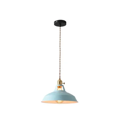 Macaron Iron Dome Pendant Lamp with Hardwired Image - 7