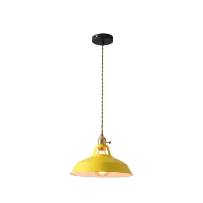 Macaron Iron Dome Pendant Lamp with Hardwired Image - 9