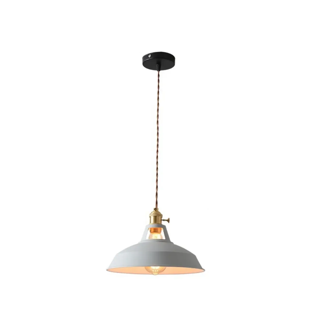 Macaron Iron Dome Pendant Lamp with Hardwired Image - 10
