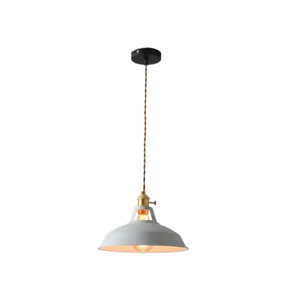 Macaron Iron Dome Pendant Lamp with Hardwired Image - 10