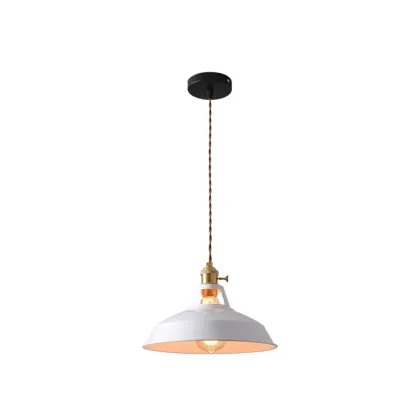 Macaron Iron Dome Pendant Lamp with Hardwired Image - 11