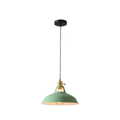 Macaron Iron Dome Pendant Lamp with Hardwired Image - 12
