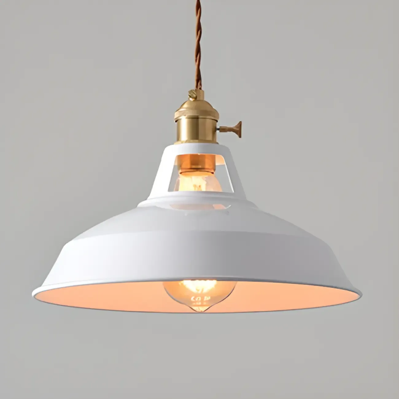 Macaron Iron Dome Pendant Lamp with Hardwired Image - 14