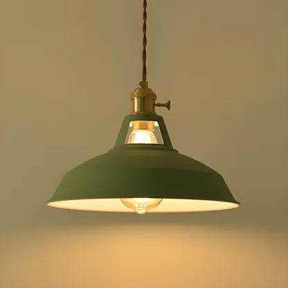 Macaron Iron Dome Pendant Lamp with Hardwired Image - 17
