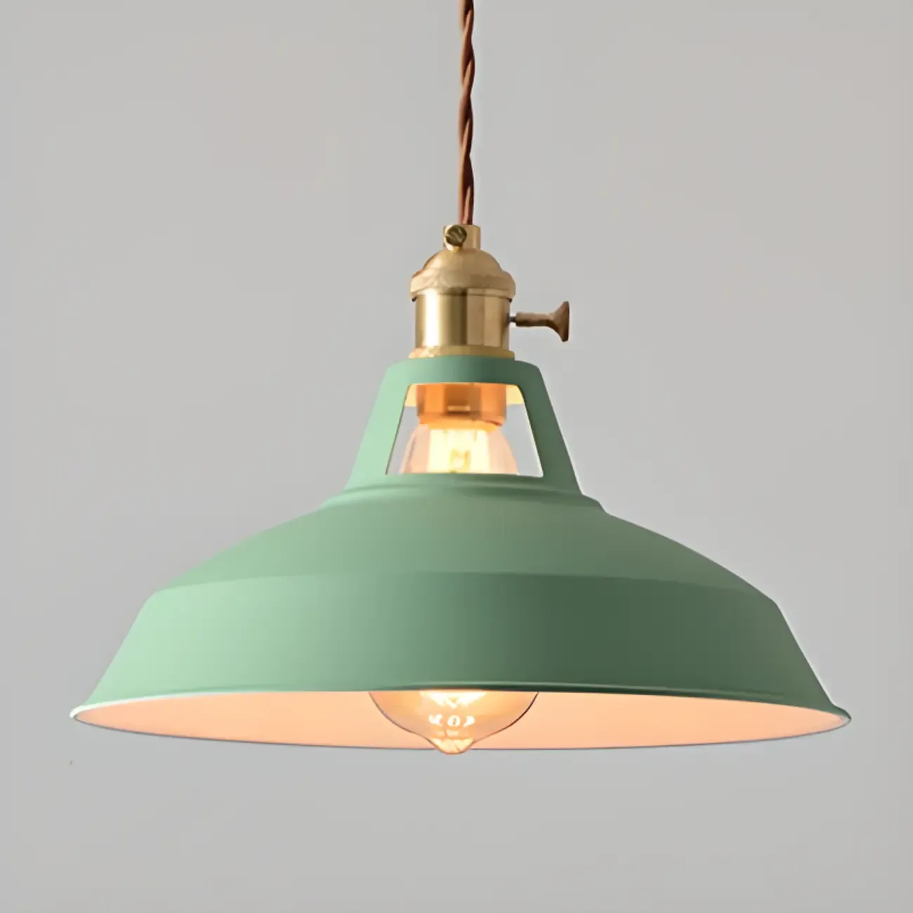 Macaron Iron Dome Pendant Lamp with Hardwired Image - 18