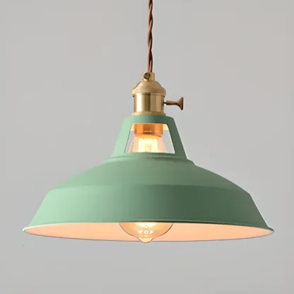 Macaron Iron Dome Pendant Lamp with Hardwired Image - 18