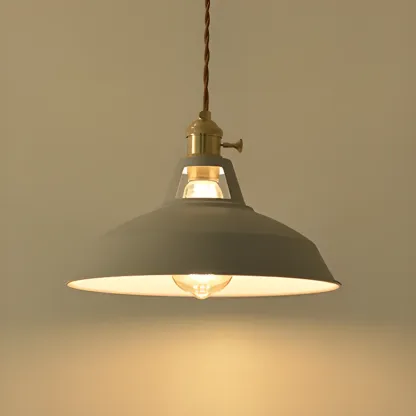 Macaron Iron Dome Pendant Lamp with Hardwired Image - 19