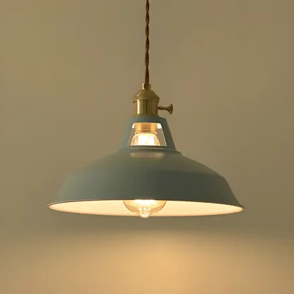 Macaron Iron Dome Pendant Lamp with Hardwired Image - 23