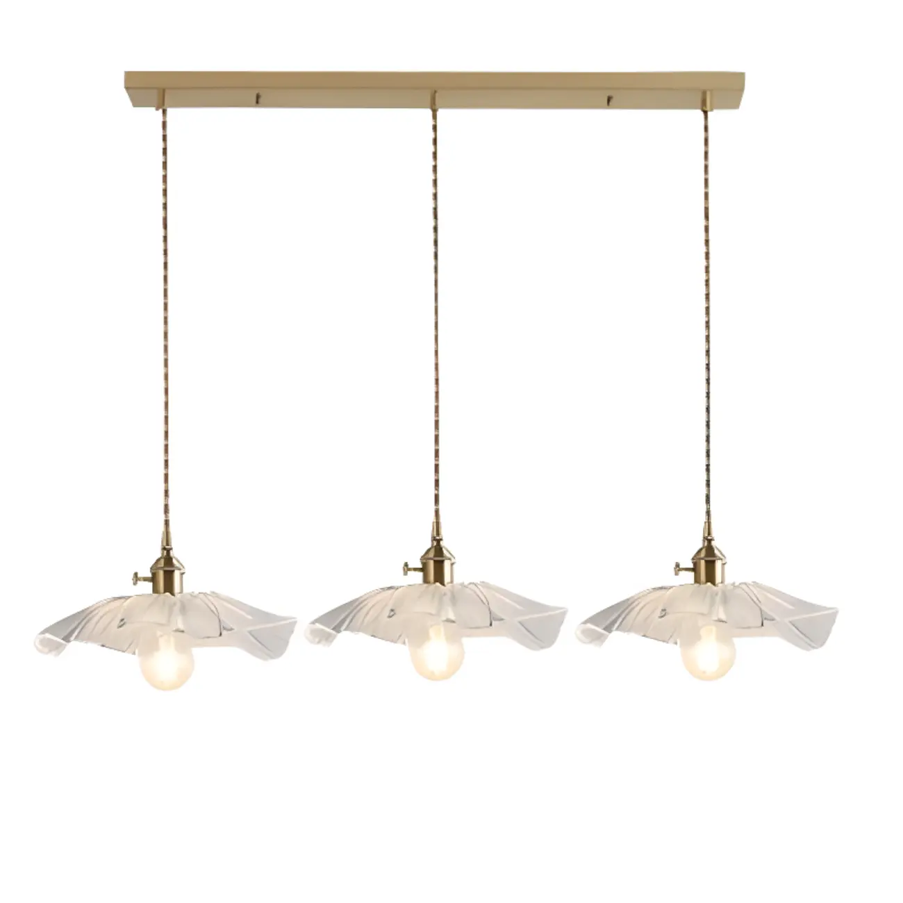 Modern Metal Hardwired Transparent Glass Floral Pendant Light Image - 5 | homeyfad