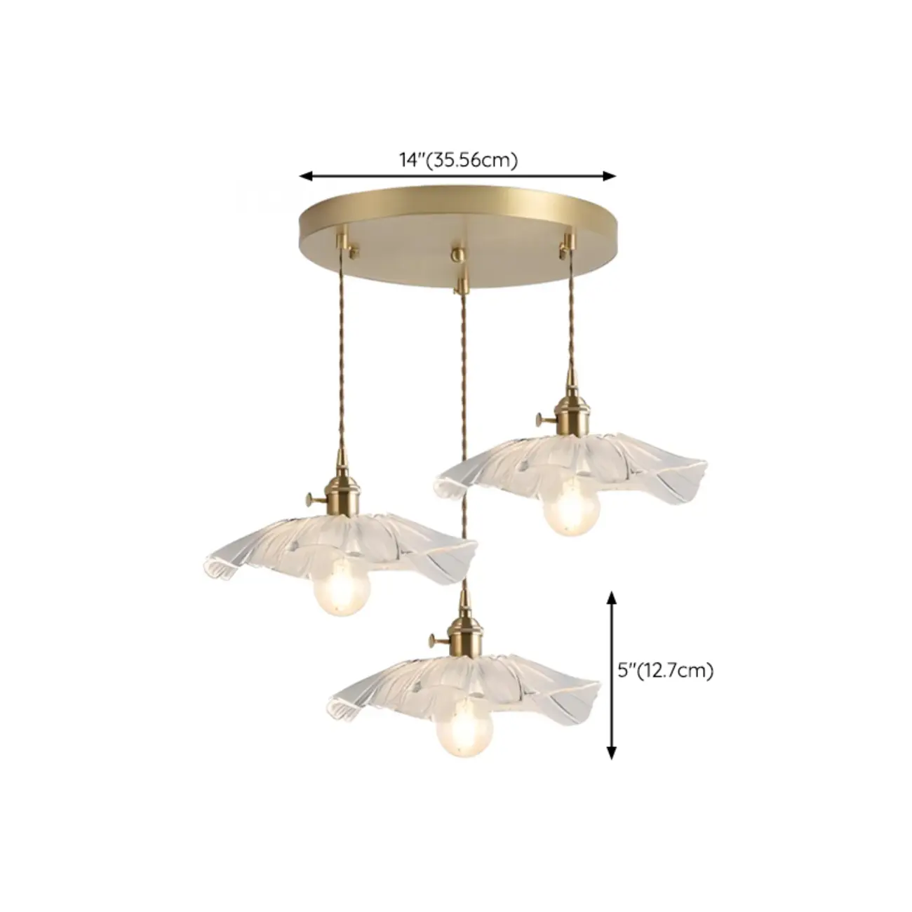 Modern Metal Hardwired Transparent Glass Floral Pendant Light Image - 15 | homeyfad