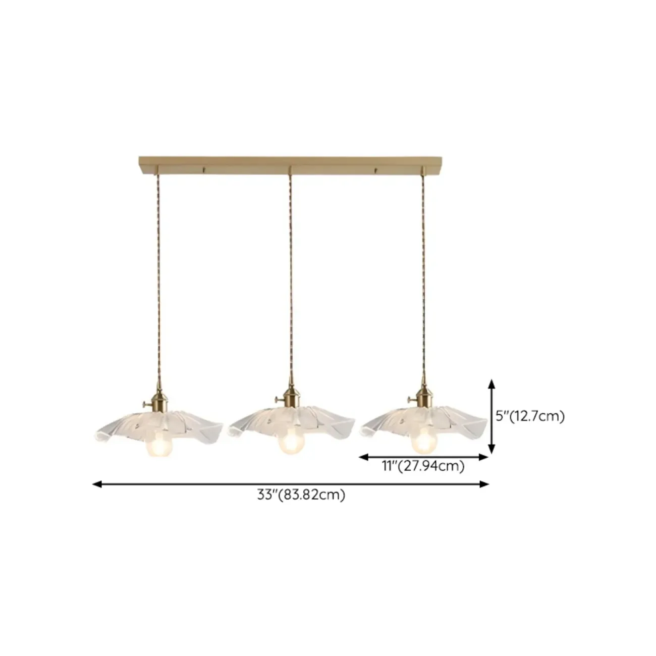 Modern Metal Hardwired Transparent Glass Floral Pendant Light Image - 16