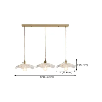 Modern Metal Hardwired Transparent Glass Floral Pendant Light Image - 16